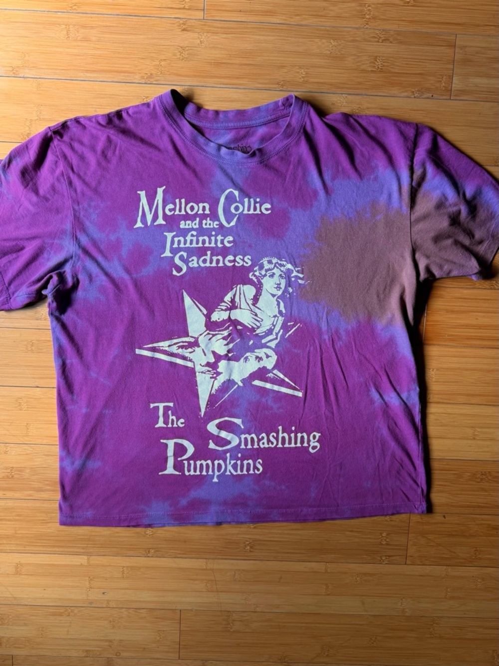Smashing Pumpkins Mellon Collie Tie Dye Band Tee Purple Graphic T Shirt Alt Rock